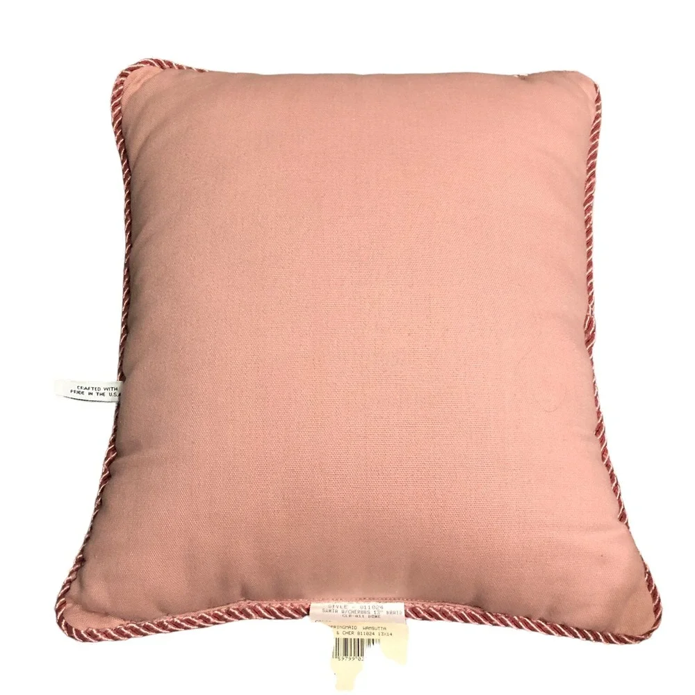 Cherub Santa Christmas Tapestry Pillow Springmaid Wamsutta‎ Braid Vintage USA